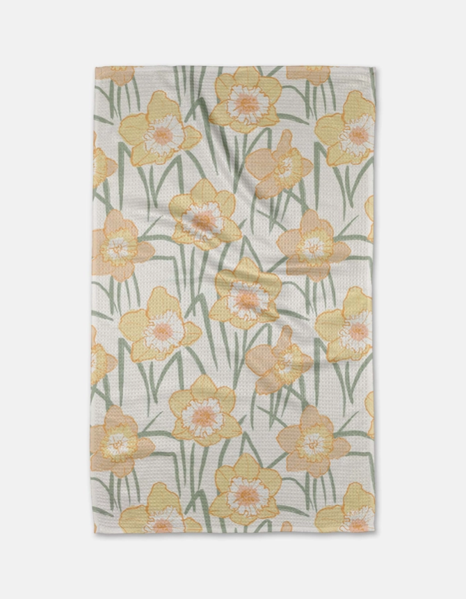 Spring Daffodils Geometry Towel