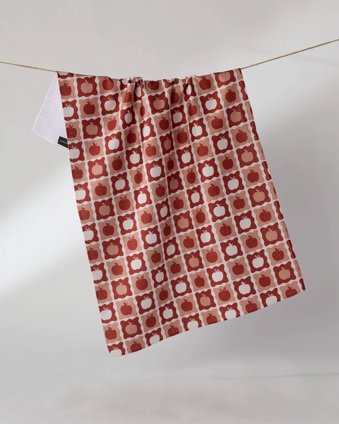 Apple Quilt Geometry Tea Towel