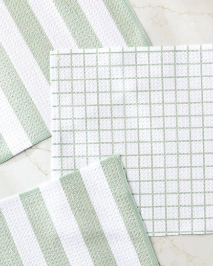 Sweet Mint Geometry Dishcloth Set