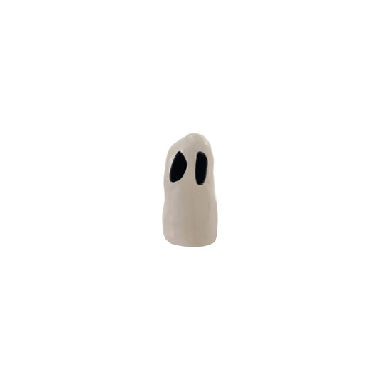 Stoneware Ghost with Cut-Outs, White & Black