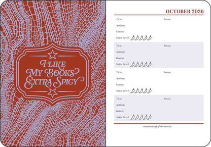 Spicy Book Club 16-Month 2026-2027 Weekly/Monthly Planner Calendar