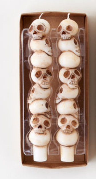 Stacked Skull Taper Candles